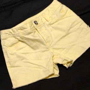 Girls Justice Yellow Jean Cutoff Shorts Stretch Sz 12 R EUC